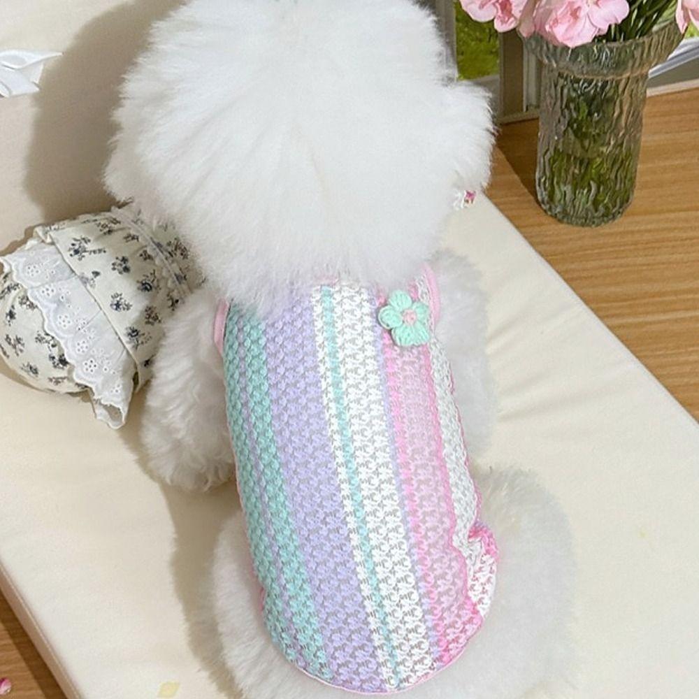 Color Blocking Pet Dog Vest Breathable Dog Clothes Cute Style Dog Vest  Daily Walk