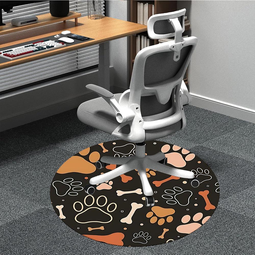 

1pc Paw Prints Chair Carpet for Office, Soft, Non-Slip Polyester Mat, Office, Living Room, Bedroom, Durable Polyester yy251207171 80cm by 80cm