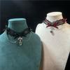 New Sexy Lace Bow Necklace for Women Gothic Punk Velvet Collar Choker Vintage Crown Pendent Necklace Strap Bow Cute Jewelry