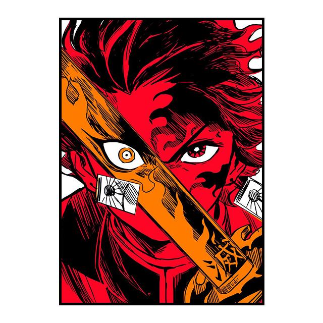 Affiche d'anime Demon Slayer Kamado Tanjirou Décoration murale Agatsuma Zenitsu Peinture décorative Art mural Image Décoration d'intérieur Cadeau Sans cadre