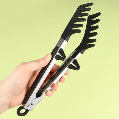 Stainless Steel Noodle Tongs, Non-slip Handle, Heat-resistant Chuck, Easy To Store, Multifunctional Food Tongs