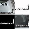 Lindos gatos siguen a Lady Car-Styling vehículo carrocería ventana calcomanías reflectantes pegatina