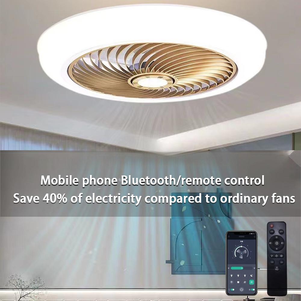 72W Electric Ceiling Fan Light Kitchen Toilet Ceiling Fan Lamp Bedroom Intelligent 6-speed Timed LED Ceiling Fan