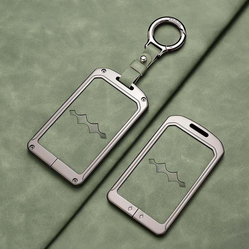 For BYD Formula Leopard 5 8 3 Ti3 Car Key Case Zinc Alloy Leather Key Shell Fob Cover Protection Keychain Holder Car Accessories