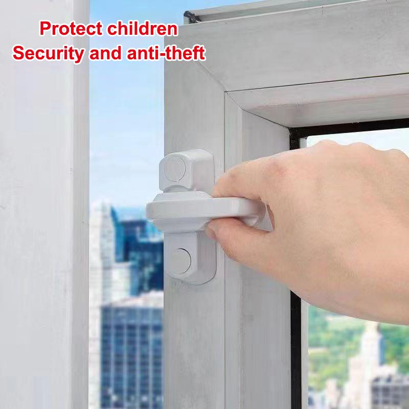 2/3/5 Pezzi Serrature a T in Plastica Upvc Sicurezza per Bambini Finestra Porta Maniglia di Sicurezza a Leva Serratura a Scatto Serratura per Balcone