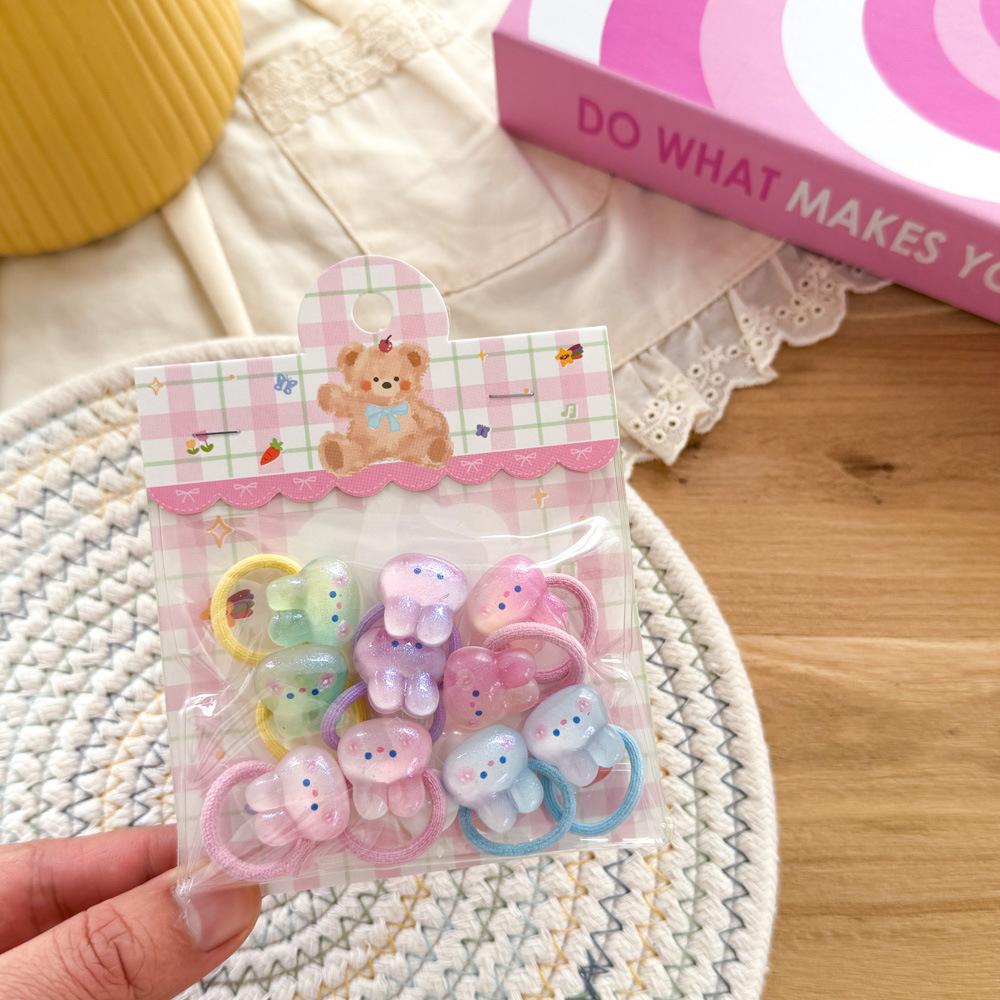 

10 шт./лот Эластичные резинки для волос для маленьких девочек Мультяшный мишка кролик Милые резинки Держатель для хвостика Головные уборы Детские аксессуары для волос