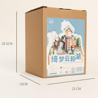 Ohye Children's Educational Rotating Wooden Handicraft Music Box Toy with Theme Scene Musical Instruments Unisex 6-Piece