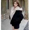 Couple Winter Short Warm Jacket Thickened Hooded Coat with Soft Fur Collar Comfortable