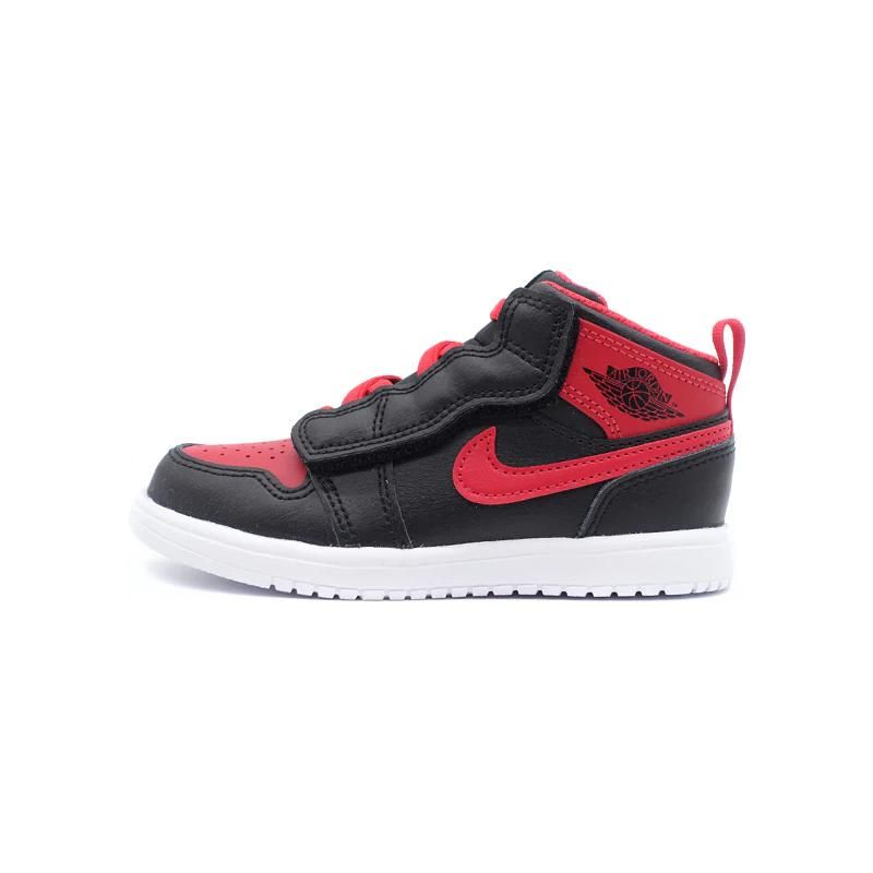 Jordan Air  1 Mid Alt "Bred Toe" Slip Resistant Durable Mid Top Baby Shoes Baby shoes Black AR6352-060