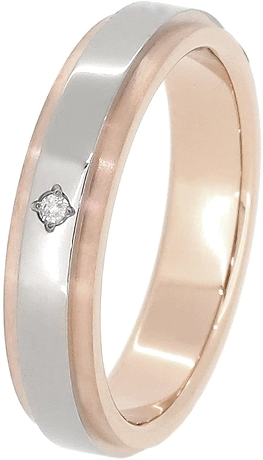 

fe-fe×phiten [Special Edition] Phiten Flat Pink Gold Line Diamond Titanium Ring, Size 14