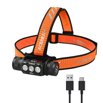 ACEBEAM H50 2.0 LED Far Şarj Edilebilir USB-C Far Parlak 2000 Lümen3 Işık Kaynağı YoğunlaştırıcıDağınık Işık Geçişi170° Geniş Açı