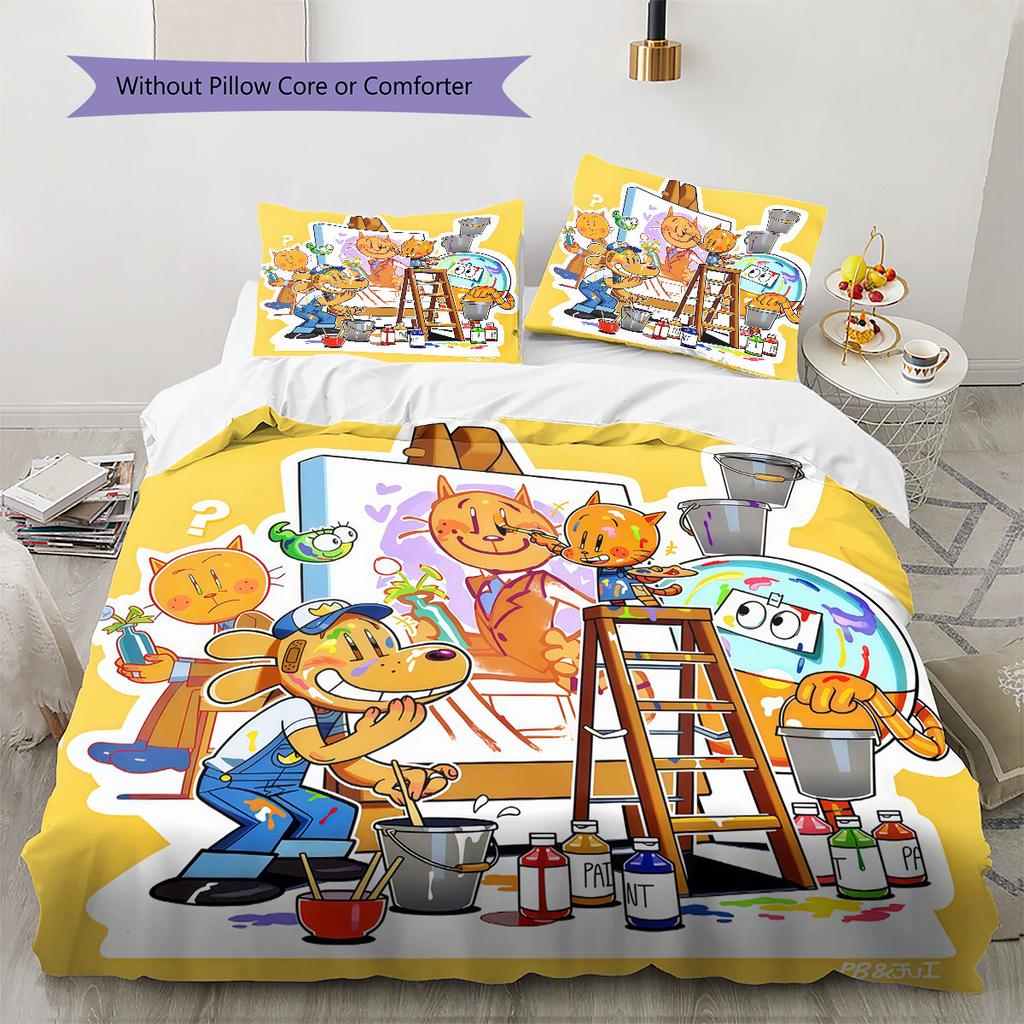 Dog Man Bedding Quilt Set Quilt Cover Pillowcase Home Decoration Birthday Gift (1 * duvet cover + 2 * pillowcase, without core)