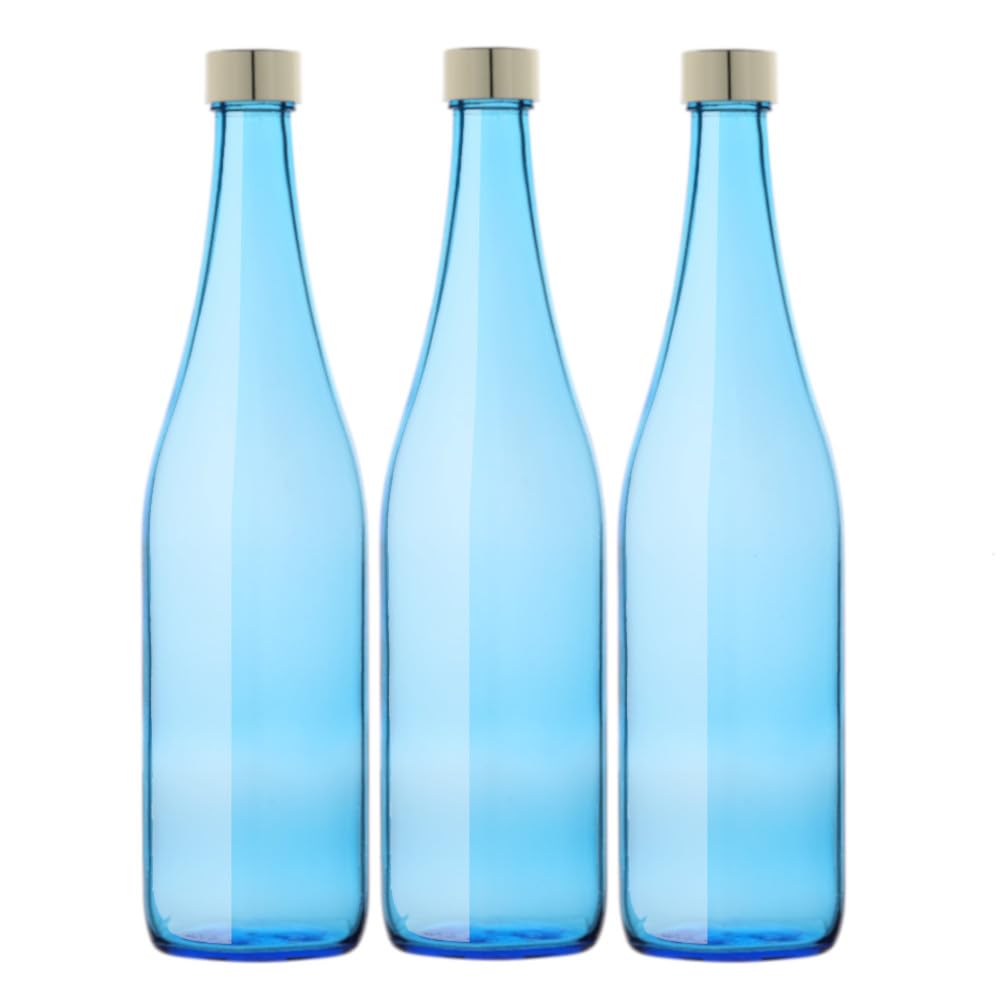

Стеклянные бутылки для воды, 720 мл, небесно-голубые, 3 шт., для хранения, многоразовые, сделано в Японии, СТЕКЛЯННАЯ БУТЫЛКА LB720PGSB3