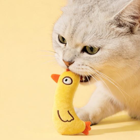 Cat Plush Toy Stuffed Animal Cute Mouse Chick Catnip Toy Penguin Shape Soft Chew Toy