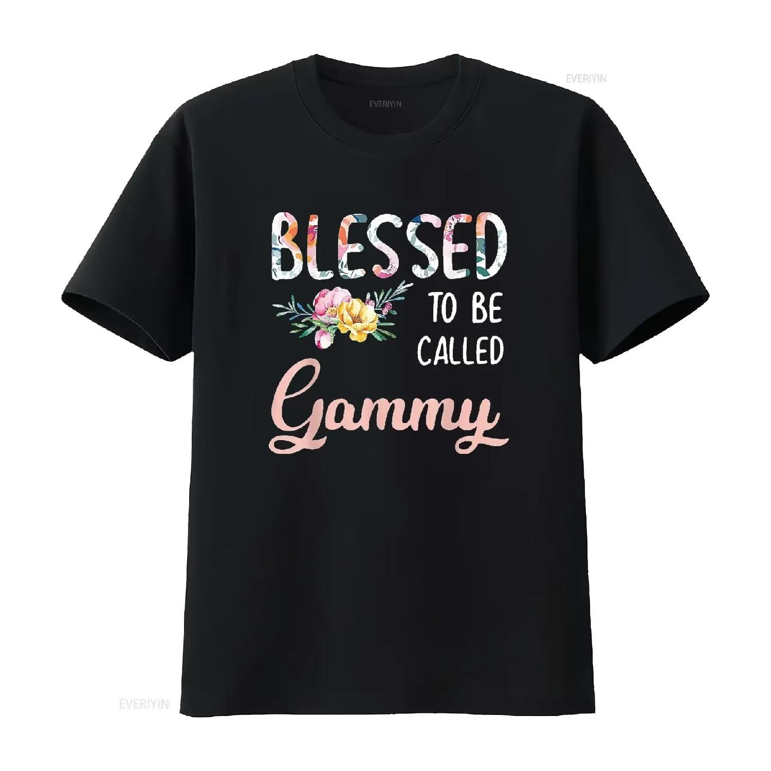 

Blessed To Be Called Gammy Womens T Shirt Black 4XL vintage Washed Soft Stylish Slightly designer clothes Unisex Versatile S