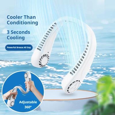 Portable Bladeless Neck Fan Neck Air Conditioner Rechargeable Cooling Fan Outdoor Personal Fan Wearable Cooler Gifts