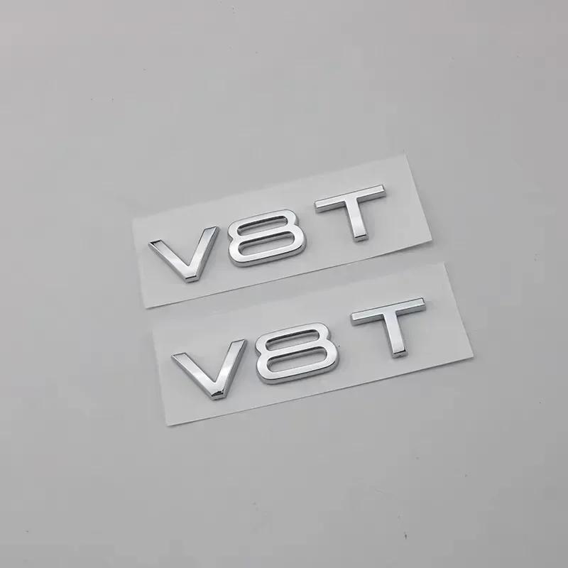 2PCS V6T V8T Emblem ABS 3D badge leaf label V10 V12 side label for A4L A5 A6L A7 Q3 Q6 Q7 car label displacement sticker