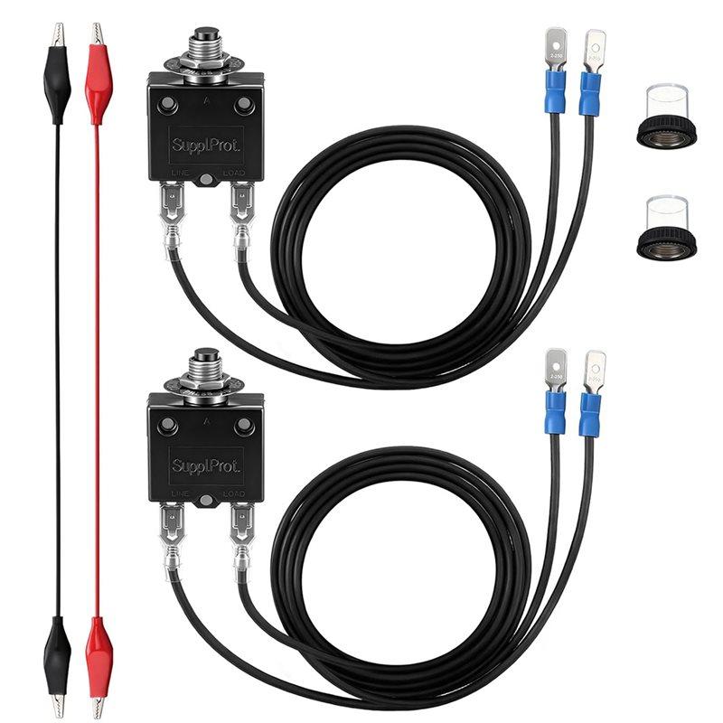 

ABJI-Alligator Clip Equipped HVAC Resettable Fuse Kit- Includes 3AMP, 5AMP Fuses In 24V AC/DC& 125/250V AC For Electrical Testin