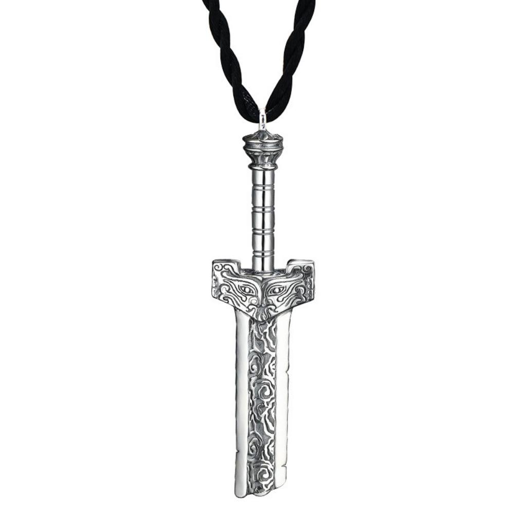 JMXD-Remnant Sword Pendant Men's Retro Necklace Prayer Silver Pendant Personality Domineering, Gift
