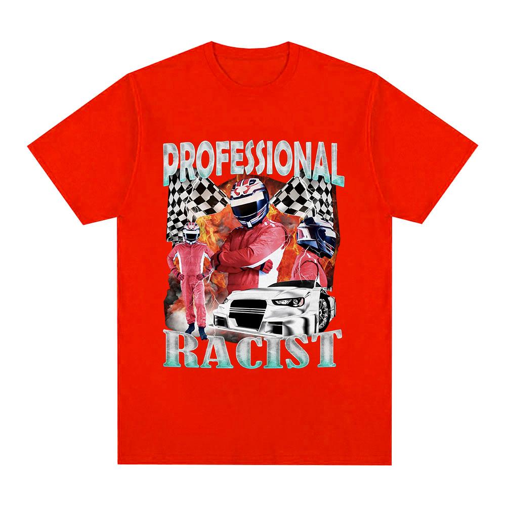 Professional Racer Graphic T-Shirt Funny Racing Meme Men's Fashion Vintage Short Sleeves T-shirts 100% Cotton Oversized T Shirts
