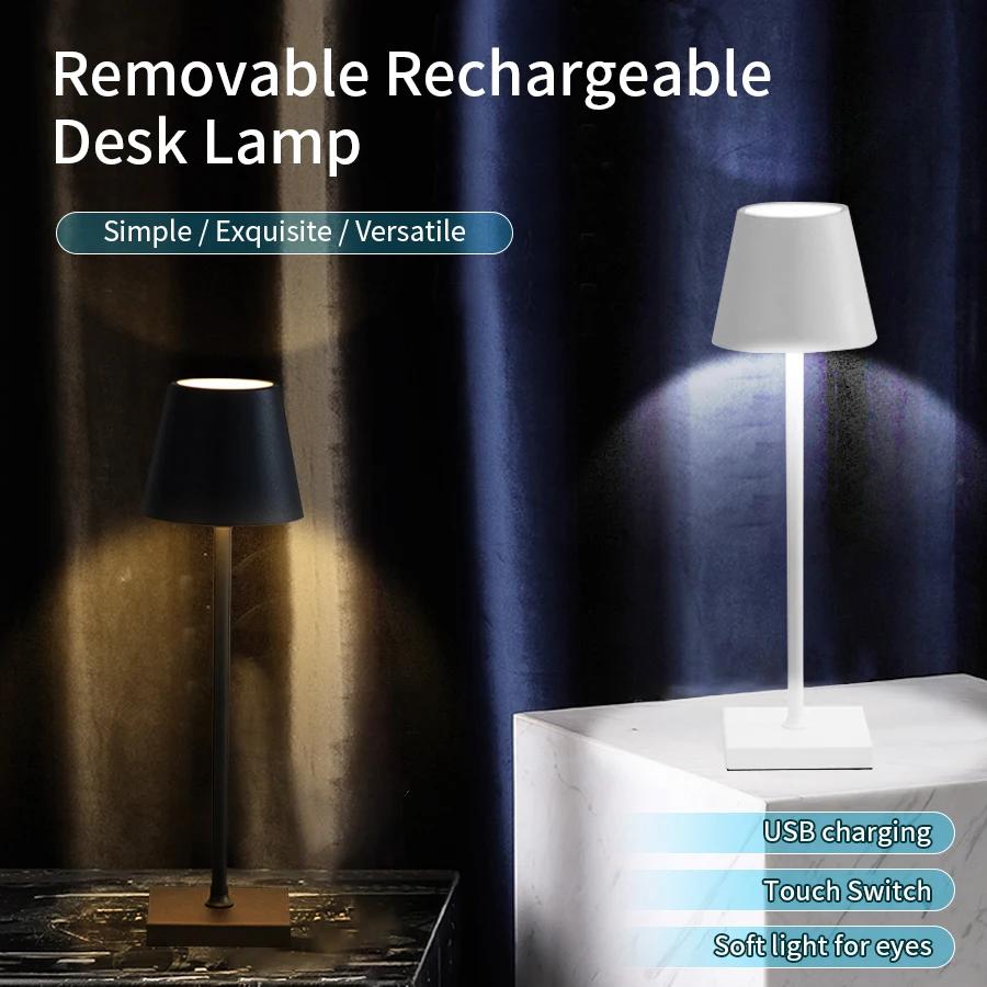 LEDowa lampka biurkowa USB ładowana lampka stołowa Bar Restauracja Atmosfera Bezprzewodowe lampki dotykowe Wodoodporne światła LED do hotelu sypialni