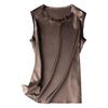 Women's Summer Silk Camisole - Mulberry Satin Solid Sleeveless Top