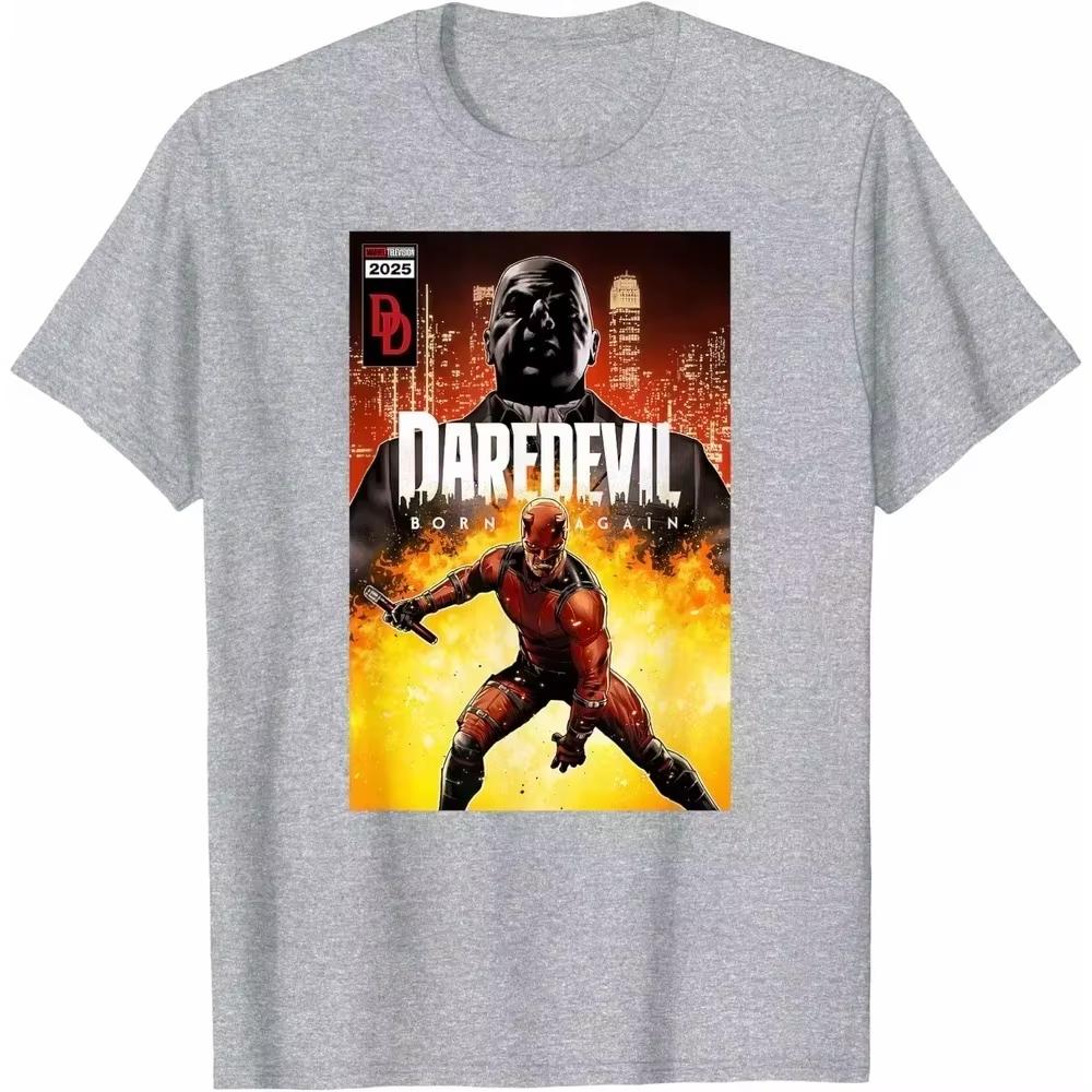 2026 Summer Daredevil Marvel TShirt Gothic Summer Unisex Short Sleeve Heavy Cotton Crew Neck Streetwear Top for Him Her