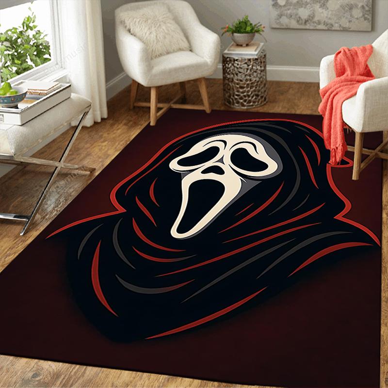 1Pc Scream Horror Icon Rug, Office Carpet Indoor Outdoor Doormat, Non-Slip, Comfortable, Living, Christmas Halloween, Xmas Gift N1188