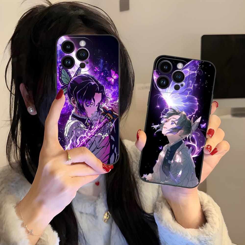 Demon Slayer Shinobu Kocho Phone Case for iPhone 16 15 14 13 12 11 X XR XS 8 7 Pro Max Plus Mini Colour Protective Pretty Cover