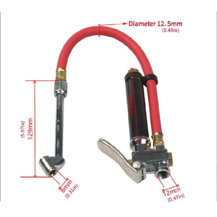 Analogs Tire Inflator with Pressure Gauge, 1/4NPT Offset Double Head Chuck 10 -120PSI for Car Motorcycle