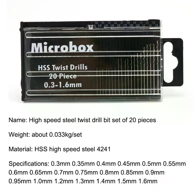 20/25 Stück Holzbearbeitung Kunststoff PVC Leiterplatte Mikrobohrwerkzeug Vollschliff Mini Spiralbohrer 0,3-1,6mm/0,5-3,0mm Satz