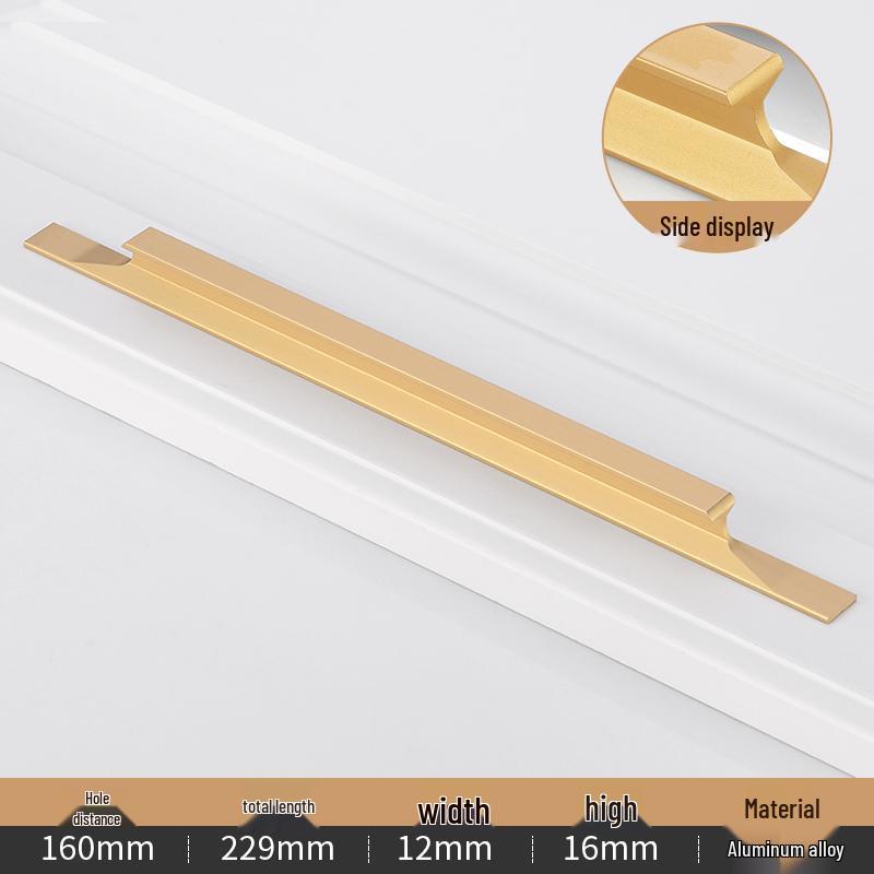 Moderne gold-schwarze Aluminiumlegierung Schrankgriff für Küche, Schublade, Kleiderschrank