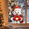 1pc Christmas Holiday Love Heart Snowman Window Sticker, Christmas Warm Winter Decor Glass Decal, Suitable for Living Room