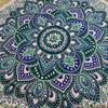 Small Mandala Roundie Cotton Art (130cm) – Teal & Blue