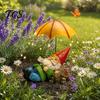 Mother Day Solar Gift Cat Garden Statue, Resin Outdoor Tabby Decor with Auto LED Decorative Lighting Light, IP65 Waterproof Lawn Ornament for