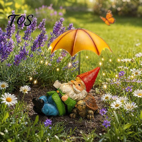 Mother Day Solar Gift Cat Garden Statue, Resin Outdoor Tabby Decor with Auto LED Decorative Lighting Light, IP65 Waterproof Lawn Ornament for