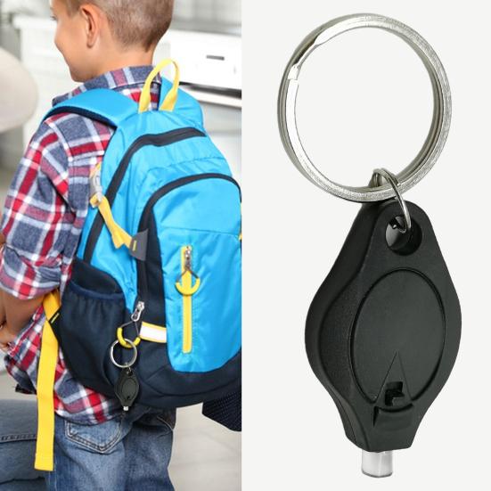 2Pcs Mini LED Flashlights with Key Ring Compact Size Portable Battery Powered Outdoor Camping Bright Tiny Light Emergency Lamps