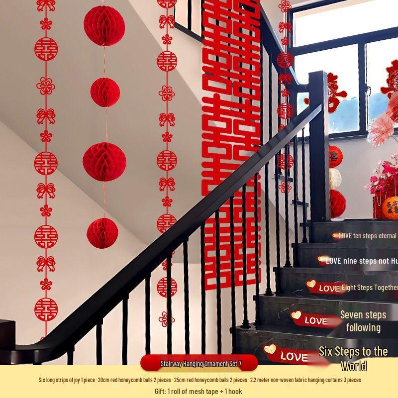Handun Wedding Staircase Double Happiness Garland Set