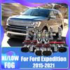 Dual Beam Fog Lights LED Driving Lamp Pair with Clear White 9005 H11 9145 For Ford Expedition 2015 2016 2017 2018