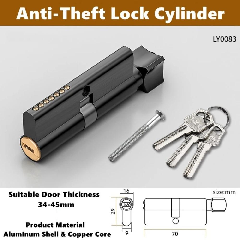 Zinc Eccentric Lock Cylinder Aluminum Alloy Copper Door Lock Accessories Replaceable With Keys Anti-Theft Lock Interior Doors