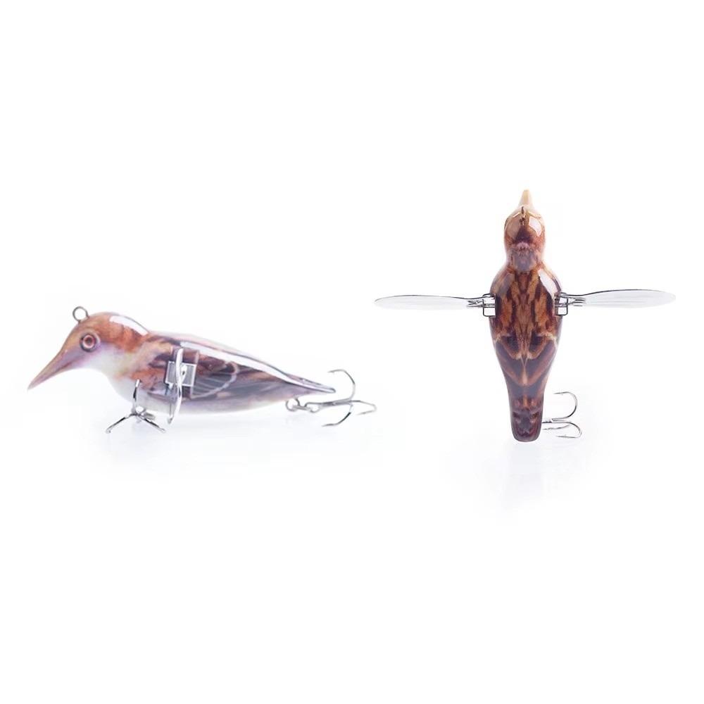 Leurres de pêche de surface 80 mm 12 g Ailettes Métalliques Simulation d'Oiseaux Flottants Conception Artificielle