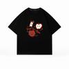 Sommar ren bomull grafiska t-shirts Dam rolig tecknad tryckt t-shirt harajuku O-ringning överdimensionerad ledig Y2K toppar vit streetwear
