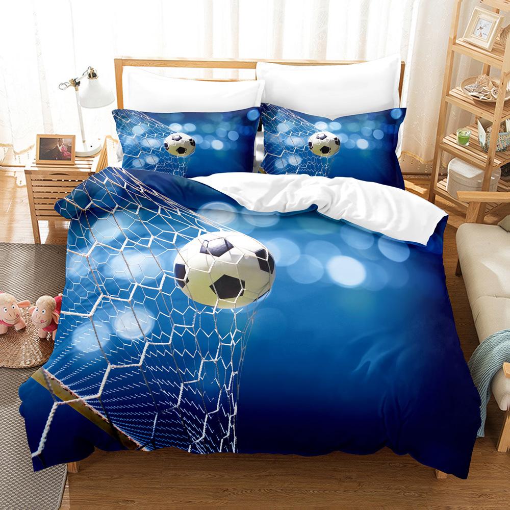 3d Digital Printing Football Three-piece Quilt Cover Set