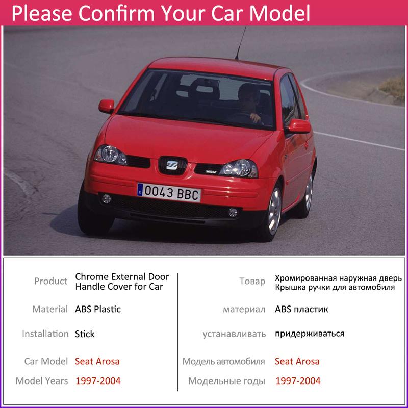 for Seat Arosa 1997~2004 Chrome Exterior Door Handle Cover Car Accessories Stickers Trim Set 1998 1999 2000 2001 2002 2003