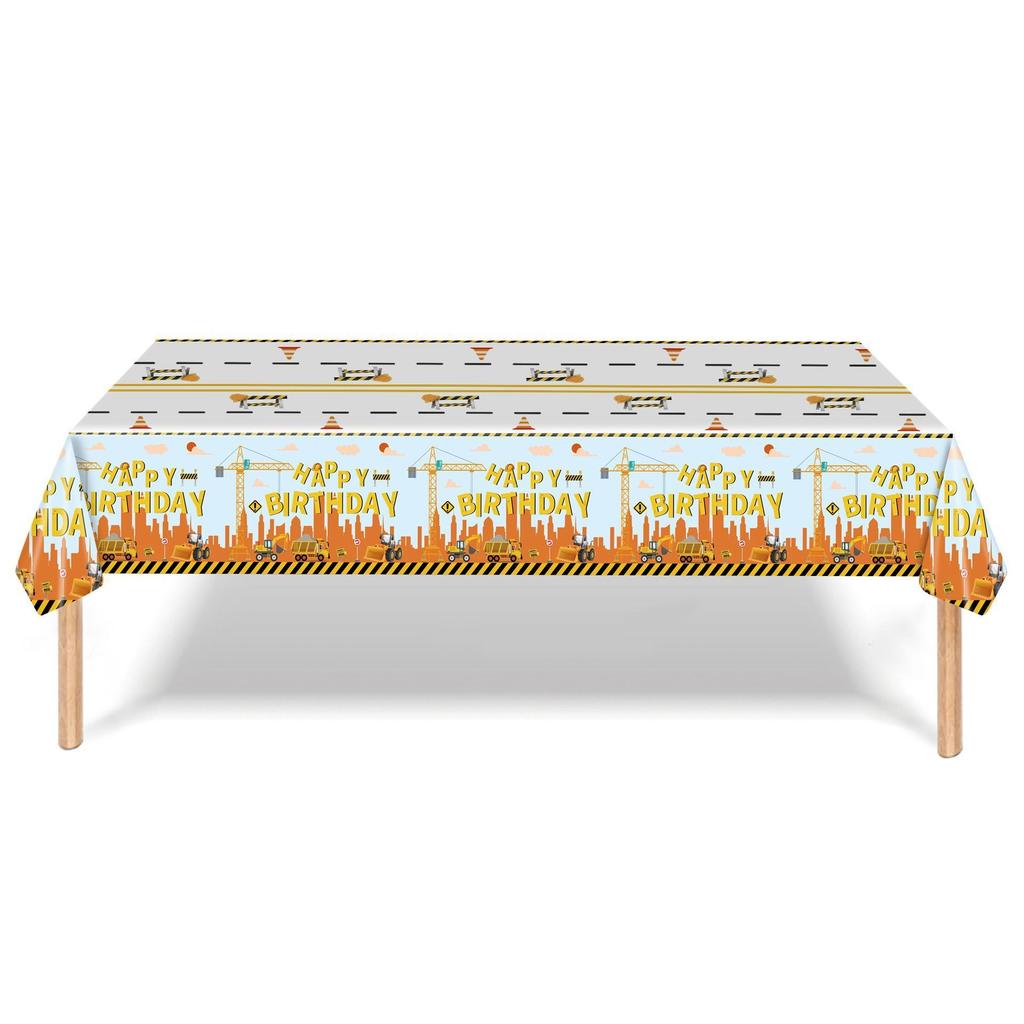 Engineering Vehicle Excavator Theme Boy Party, Disposable Paper Cups, Paper Plates, Tablecloths, Banners, Birthday Decorations