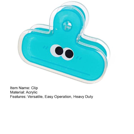 Милі акрилові затискачі для пакетів з великими очима, багаторазові затискачі для пакетів зі снеками, пластикові затискачі з міцним захватом для організації паперових документів, для офісу, школи, дому