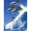 5D DIY Diamond Painting Full Round Animal Dolphin Diamond Embroidery Painting Cross Stitch Kit Home Decoration Rhinestone Gift
