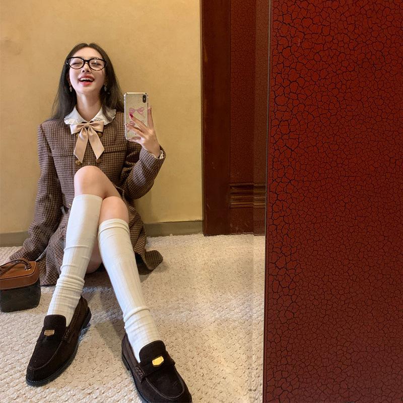 Sheepskin version~ Leather one-pedal lazy loafers women's 2025 spring and autumn new retro low-heeled small leather shoes single shoes