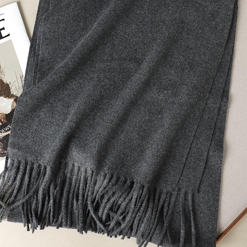 Kaffee Schal für Damen Lange Warme Kaschmirschals Winter Hijab Einfarbig Damen Stola Wickel Weiblich Pashmina Bandana Kopftücher