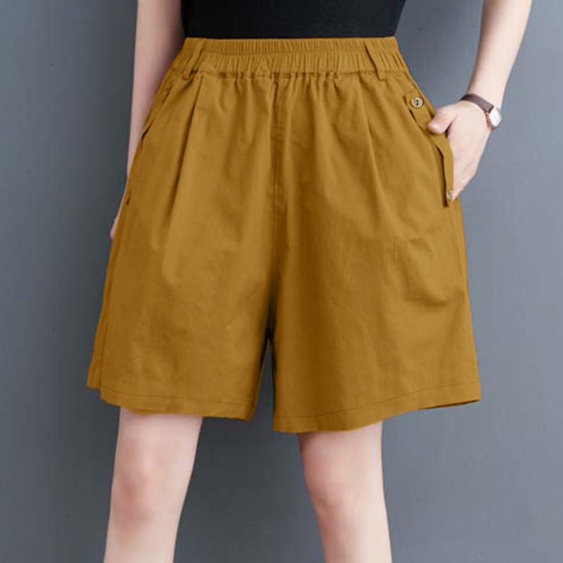 

ZANZEA Женские повседневные свободные летние короткие брюки с эластичной резинкой на талии XL